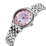 Buy Shop Tissot T Classic Carson Premium Lady Mother of Pearl Pink Dial Silver Steel Strap Watch For Women - T122.210.11.159.00 USA Online