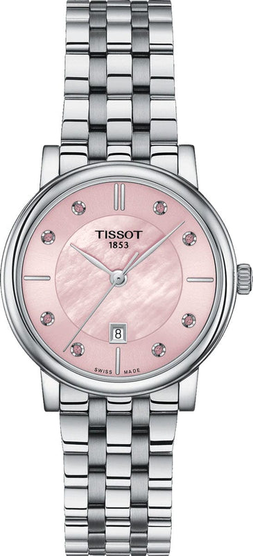 Buy Shop Tissot T Classic Carson Premium Pink Dial Silver Steel Strap Watch for Women - T122.210.11.159.00 USA Online