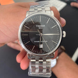 Buy Shop Tissot T Classic Carson Premium Powermatic 80 Black Dial Silver Steel Strap Watch For Men - T122.407.11.051.00 USA Online