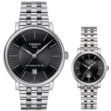 Buy Shop Tissot T Classic Carson Premium Powermatic 80 Black Dial Silver Steel Strap Watch For Men - T122.407.11.051.00 USA Online