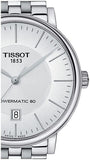 Buy Shop Tissot T Classic Carson Premium Powermatic 80 White Dial Silver Steel Strap Watch For Men - T122.407.11.031.00 USA Online