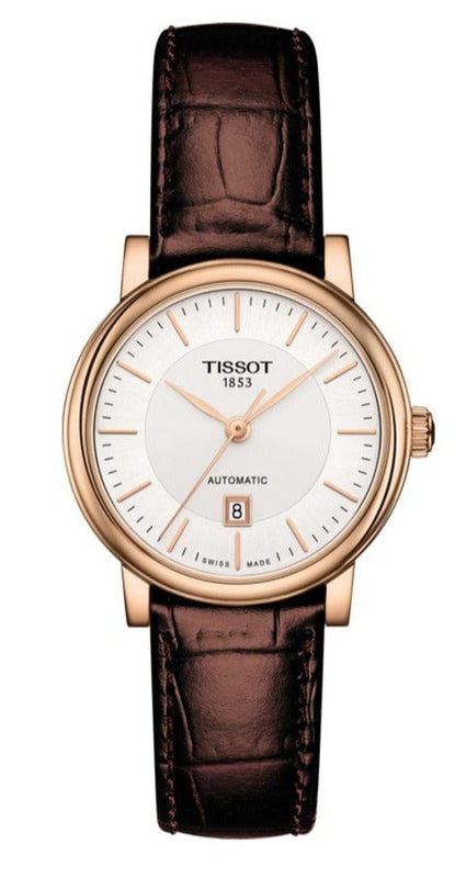 Buy Shop Tissot T Classic Carson Premium White Dial Brown Leather Strap Watch for Women - T122.207.36.031.00 USA Online