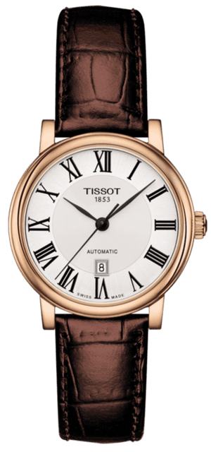 Buy Shop Tissot T Classic Carson Premium White Dial Brown Leather Strap Watch for Women - T122.207.36.033.00 USA Online