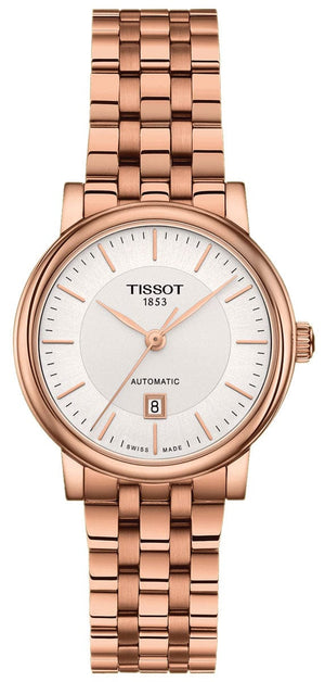 Buy Shop Tissot T Classic Carson Premium White Dial Rose Gold Steel Strap Watch for Women - T122.207.33.031.00 USA Online