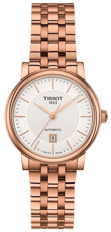Buy Shop Tissot T Classic Carson Premium White Dial Rose Gold Steel Strap Watch for Women - T122.207.33.031.00 USA Online