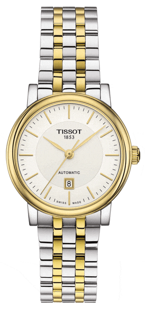 Buy Shop Tissot T Classic Carson Premium White Dial Two Tone Steel Strap Watch for Women - T122.207.22.031.00 USA Online