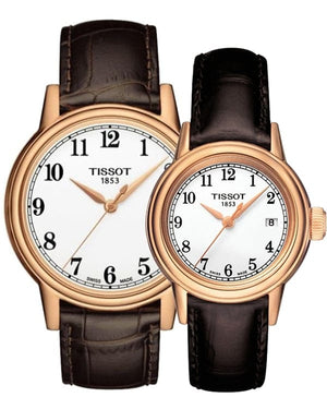 Buy Shop Tissot T Classic Carson Quartz White Dial Brown Leather Strap Watch for Men - T085.410.36.012.00 USA Online