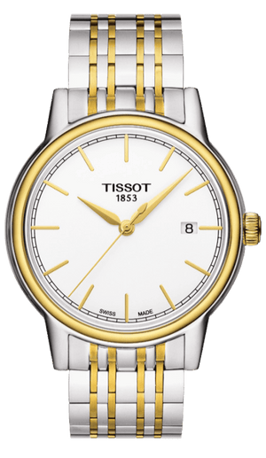 Buy Shop Tissot T Classic Carson Quartz White Dial Two Tone Steel Strap Watch for Men - T085.410.22.011.00 USA Online