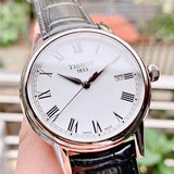Tissot T Classic Carson White Dial Black Leather Strap Watch for Men - T085.410.16.013.00