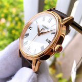 Buy Shop Tissot T Classic Carson White Dial Brown Leather Strap Watch For Men - T085.410.36.013.00 USA Online