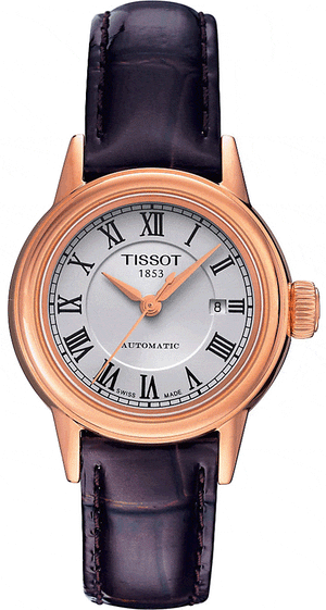 Buy Shop Tissot T Classic Carson White Dial Brown Leather Strap Watch For Women - T085.207.36.013.00 USA Online