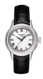 Buy Shop Tissot T Classic Carson White Dial Brown Leather Strap Watch For Women - T085.210.16.013.00 USA Online