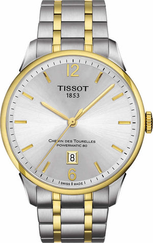 Buy Shop Tissot Chemin Des Tourelles Powermatic 80 Lady Silver Dial Two Tone Steel Strap Watch For Women - T099.207.22.037.00 USA Online