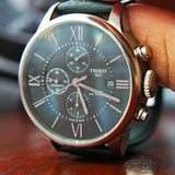 Buy Shop Tissot T Classic Chemin Des Tourelles Chronograph Black Dial Black Leather Strap Watch For Men - T099.427.16.058.00 USA Online