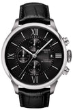 Buy Shop Tissot T Classic Chemin Des Tourelles Chronograph Black Dial Black Leather Strap Watch For Men - T099.427.16.058.00 USA Online