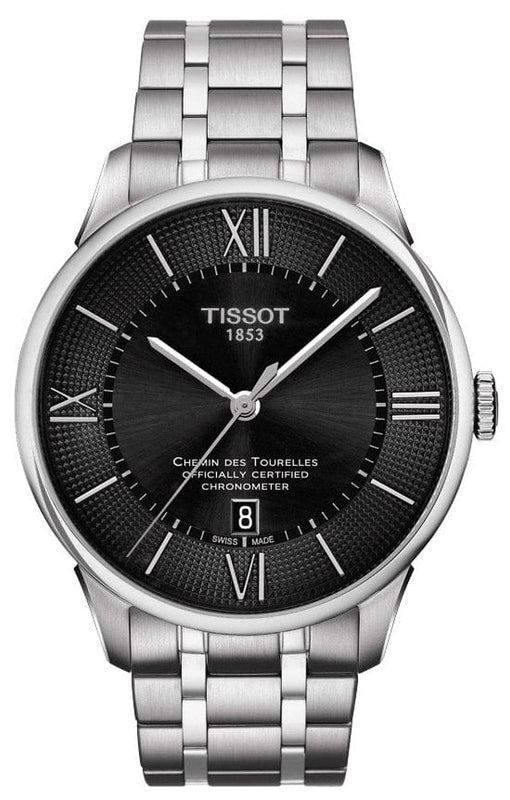 Buy Shop Tissot T Classic Chemin Des Tourelles Chronometer Black Dial Silver Steel Strap Watch For Men - T099.408.11.058.00 USA Online