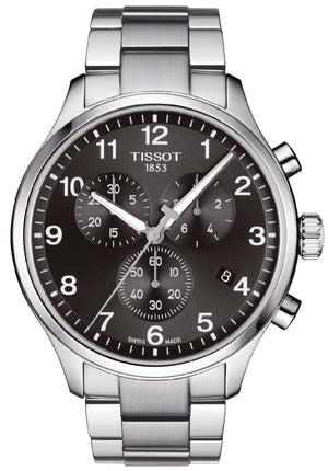 Buy Shop Tissot T Classic Chrono XL Black Dial Silver Steel Strap Watch For Men - T116.617.11.057.01 USA Online