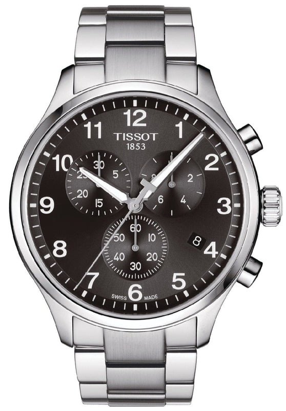 Buy Shop Tissot T Classic Chrono XL Black Dial Silver Steel Strap Watch For Men - T116.617.11.057.01 USA Online