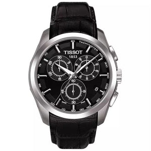 Buy Shop Tissot T Classic Couturier Chronograph Black Dial Black Leather Strap Watch For Men - T035.617.16.051.00 USA Online