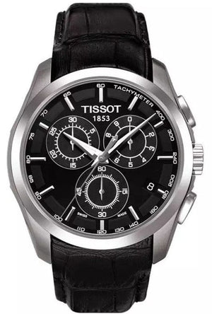 Buy Shop Tissot T Classic Couturier Chronograph Black Dial Black Leather Strap Watch For Men - T035.617.16.051.00 USA Online