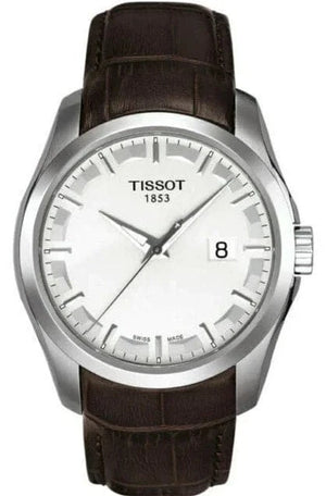 Buy Shop Tissot T Classic Couturier Chronograph White Dial Brown Leather Strap Watch For Men - T035.410.16.031.00 USA Online