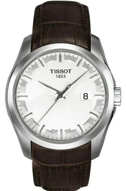 Buy Shop Tissot T Classic Couturier Chronograph White Dial Brown Leather Strap Watch For Men - T035.410.16.031.00 USA Online