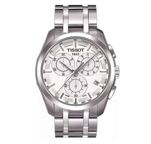 Buy Shop Tissot T Classic Couturier Chronograph White Dial Silver Steel Strap Watch For Men - T101.617.11.031.00 USA Online