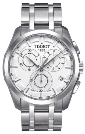Buy Shop Tissot T Classic Couturier Chronograph White Dial Silver Steel Strap Watch For Men - T101.617.11.031.00 USA Online