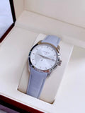 Buy Shop Tissot T Classic Couturier Silver Dial Light Blue Leather Strap Watch For Women - T035.210.16.031.02 USA Online