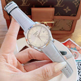 Buy Shop Tissot T Classic Couturier Silver Dial Light Blue Leather Strap Watch For Women - T035.210.16.031.02 USA Online