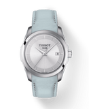 Buy Shop Tissot T Classic Couturier Silver Dial Light Blue Leather Strap Watch For Women - T035.210.16.031.02 USA Online