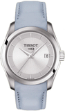 Buy Shop Tissot T Classic Couturier Silver Dial Light Blue Leather Strap Watch For Women - T035.210.16.031.02 USA Online
