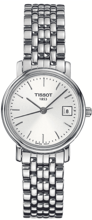 Buy Shop Tissot T Classic Desire White Dial Silver Steel Strap Watch for Women - T52.1.281.31 USA Online