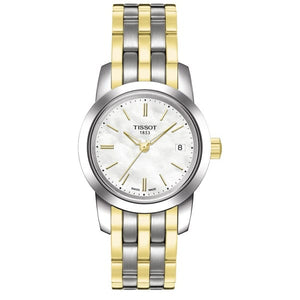 Buy Shop Tissot T Classic Dream Mother of Pearl Dial Two Tone Steel Strap Watch For Women - T033.210.22.111.00 USA Online