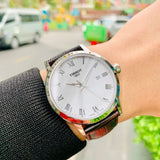 Buy Shop Tissot T Classic Dream Quartz White Dial Brown Leather Strap Watch for Men - T129.410.16.013.00 USA Online