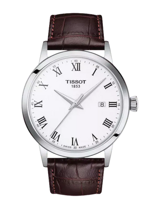 Buy Shop Tissot T Classic Dream Quartz White Dial Brown Leather Strap Watch for Men - T129.410.16.013.00 USA Online