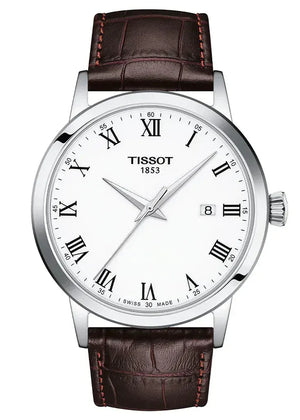 Buy Shop Tissot T Classic Dream Quartz White Dial Brown Leather Strap Watch for Men - T129.410.16.013.00 USA Online
