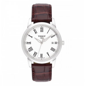 Buy Shop Tissot T Classic Dream White Dial Brown Leather Strap Watch for Men - T033.410.16.013.01 USA Online