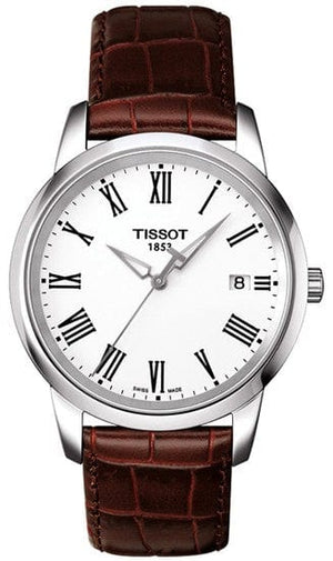 Buy Shop Tissot T Classic Dream White Dial Brown Leather Strap Watch for Men - T033.410.16.013.01 USA Online