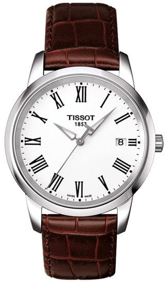 Buy Shop Tissot T Classic Dream White Dial Brown Leather Strap Watch for Men - T033.410.16.013.01 USA Online