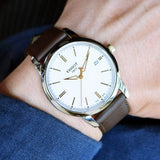 Buy Shop Tissot T Classic Dream White Dial Brown Leather Strap Watch for Men - T033.410.26.011.01 USA Online