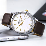 Buy Shop Tissot T Classic Dream White Dial Brown Leather Strap Watch for Men - T033.410.26.011.01 USA Online