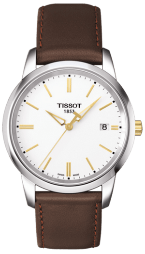 Buy Shop Tissot T Classic Dream White Dial Brown Leather Strap Watch for Men - T033.410.26.011.01 USA Online