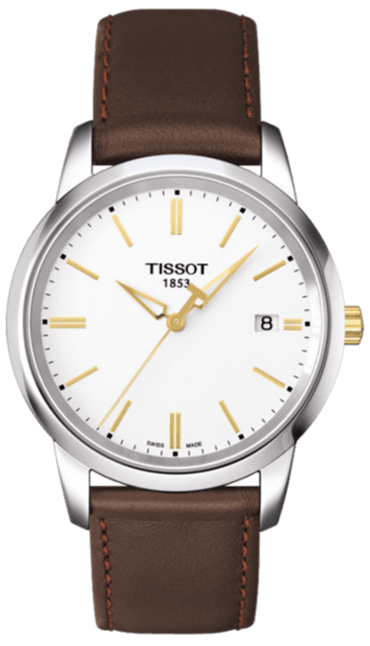 Buy Shop Tissot T Classic Dream White Dial Brown Leather Strap Watch for Men - T033.410.26.011.01 USA Online