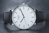 Buy Shop Tissot T Classic Everytime Large White Dial Black Leather Strap Watch For Men - T109.610.16.031.00 USA Online