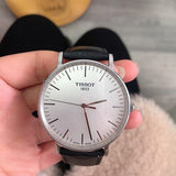 Buy Shop Tissot T Classic Everytime Large White Dial Black Leather Strap Watch For Men - T109.610.16.031.00 USA Online