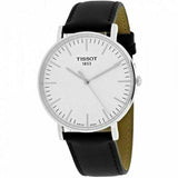 Buy Shop Tissot T Classic Everytime Large White Dial Black Leather Strap Watch For Men - T109.610.16.031.00 USA Online