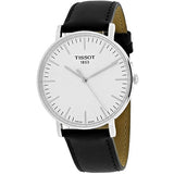 Buy Shop Tissot T Classic Everytime Large White Dial Black Leather Strap Watch For Men - T109.610.16.031.00 USA Online