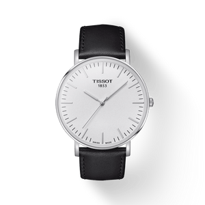 Buy Shop Tissot T Classic Everytime Large White Dial Black Leather Strap Watch For Men - T109.610.16.031.00 USA Online