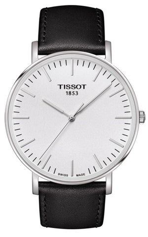 Buy Shop Tissot T Classic Everytime Large White Dial Black Leather Strap Watch For Men - T109.610.16.031.00 USA Online